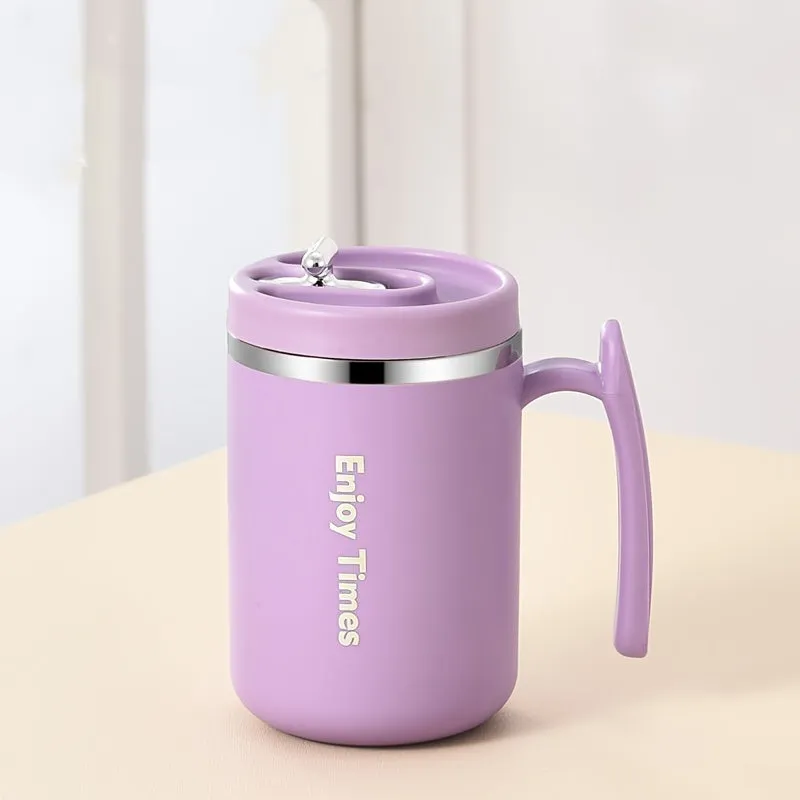 1pc, Coffee Mug With Optional Straw And Infuser, 304 Stainless Steel Coffee Cups, Water Cups, Summer Winter Drinkware, Gifts