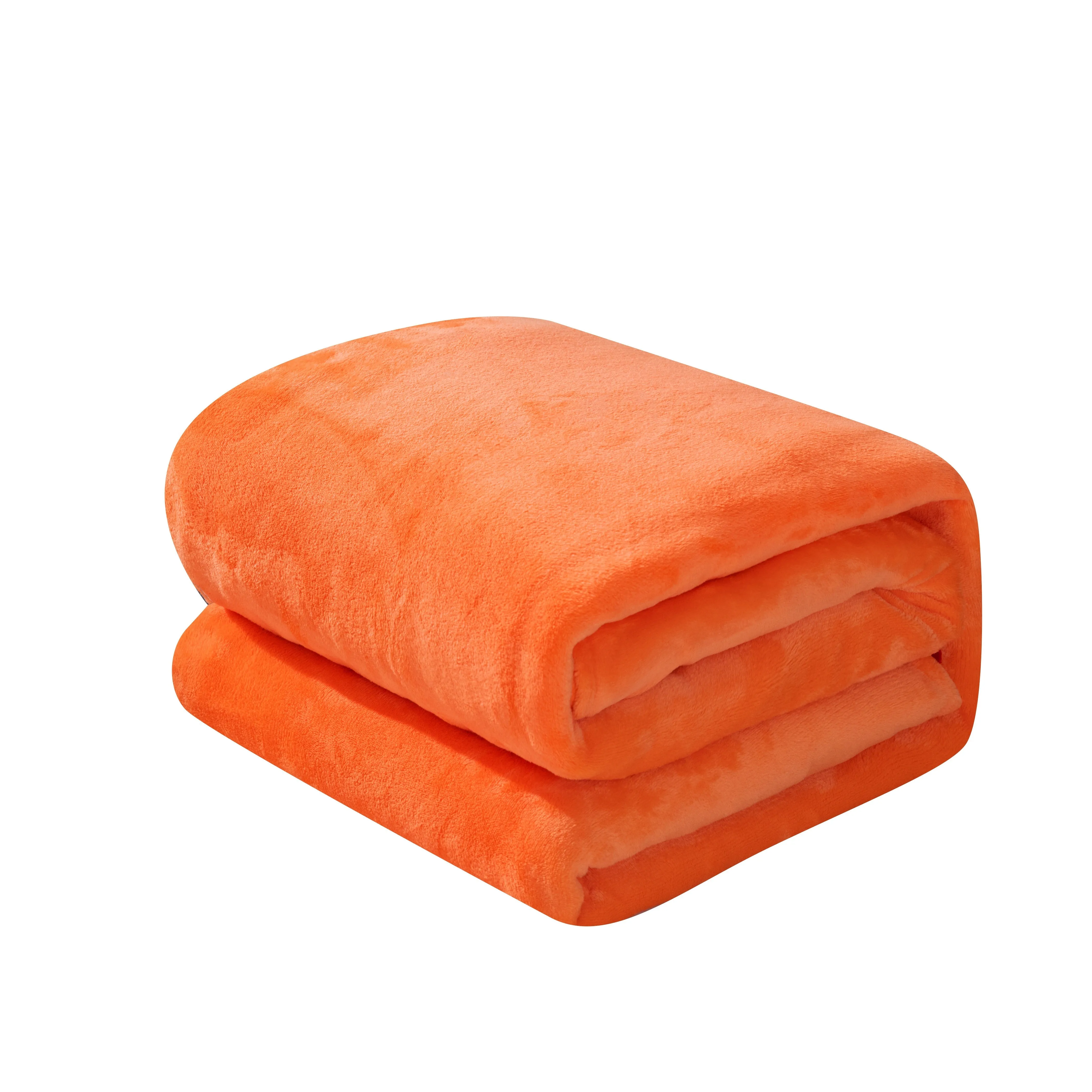 1pc, New 220-gram Solid Color Flannel Blanket Cover Blanket Casual Blanket Nap Rest Blanket Sofa Blanket Orange, Soft Warm Throw Blanket Nap Blanket For Couch Sofa Office Bed Camping Travel, Multi-purpose Gift Blanket For All Season