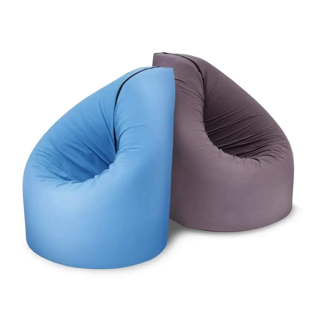 2-Color Paq Bed Bean Bag (Blue) - Convertible to Camping Mattress