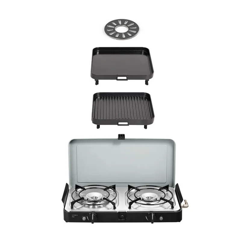 2 Cook 3 Pro Deluxe | Portable 3 Piece | Gas Barbeque | Camp Cooker