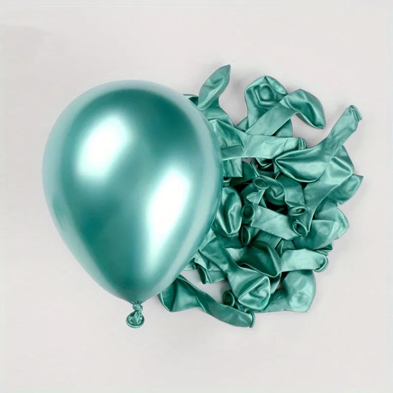 30pcs, Metal Birthday Balloons 5inch Metallic Blue Green Silvery Chrome Rose Golden Balloon Baby Shower Wedding Christmas Decoration