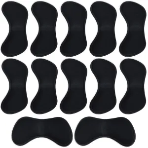 6 Pairs Heel Grip Liner Self Adhesive Shoe Insoles Cushion Pads Stickers Foot Care Protector（Black ）