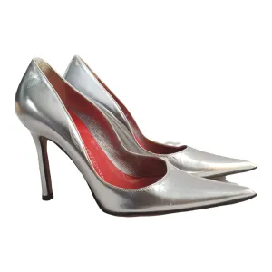 90s Les Tropeziennes Silver Leather Pumps sz 36