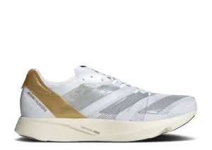 Adidas TINMAN ELITE X ADIZERO TAKUMI SEN 8 'WHITE GOLD METALLIC' sneakers, white