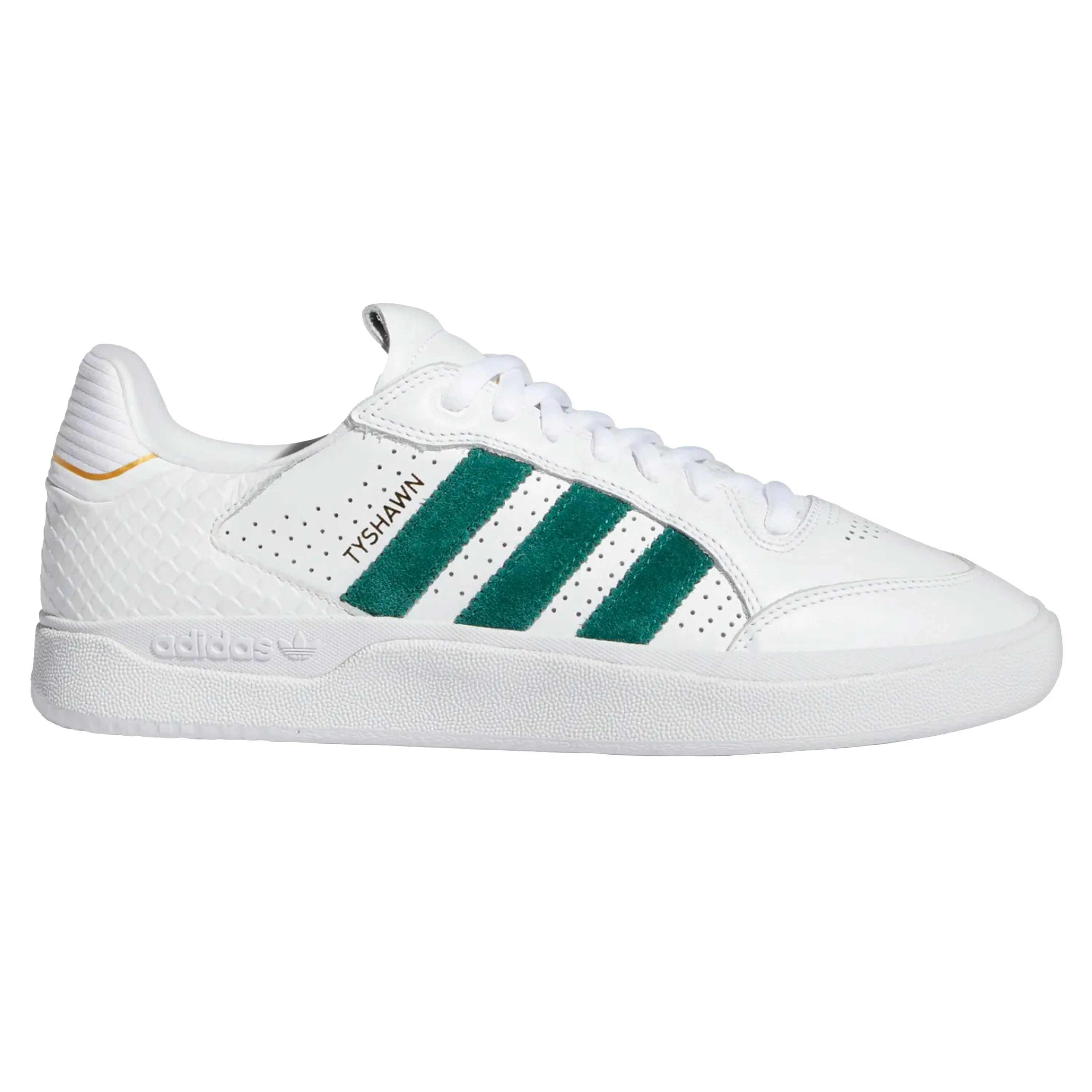 ADIDAS TYSHAWN LOW FLAT WHITE / COLLEGIATE GREEN / METALLIC GOLD