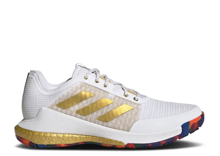 Adidas WMNS CRAZYFLIGHT 'WHITE GOLD METALLIC' sneakers, white