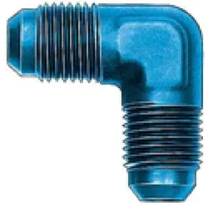 Aeroquip, 90 deg. Elbow Bulkhead Union;-10AN Dash x -10AN Dash; Aluminum; Blue Anodized; Bulk