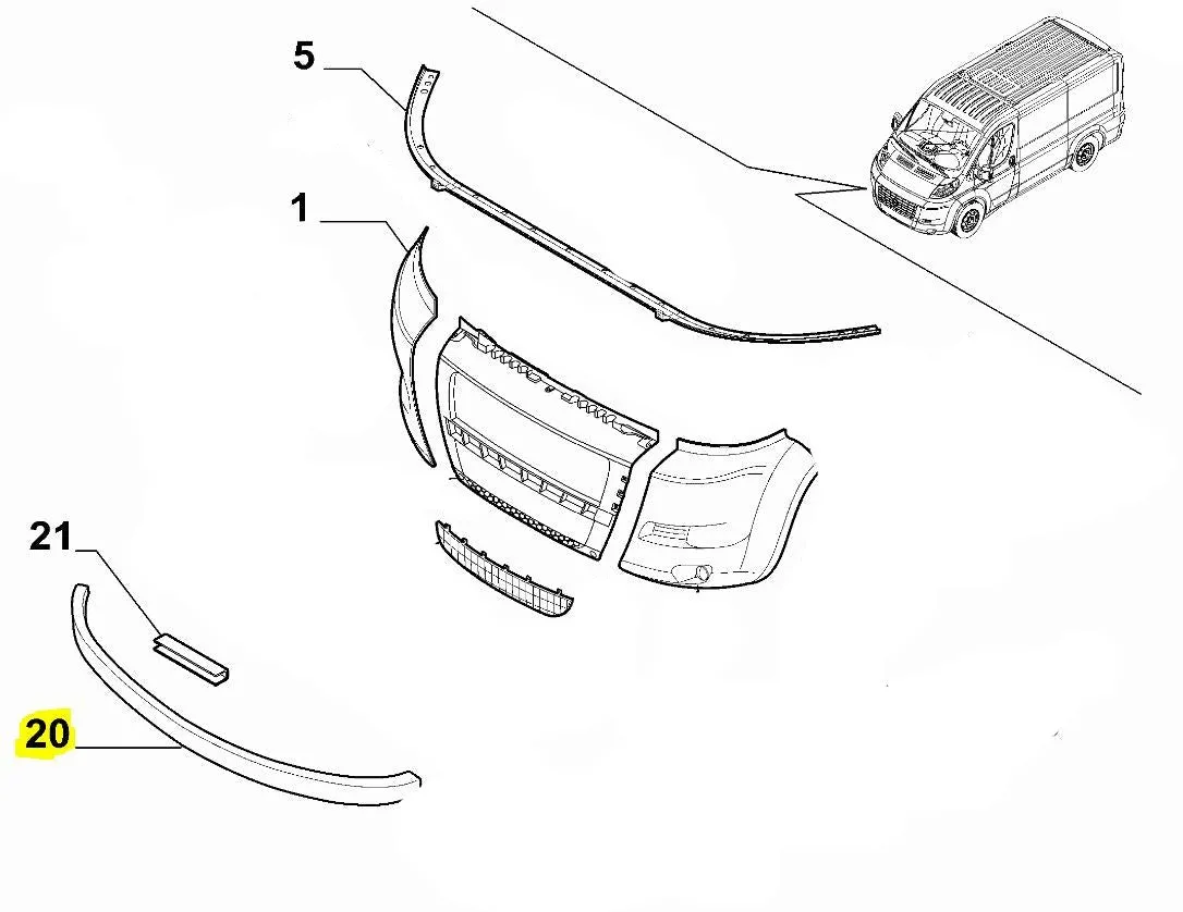 Air Deflector, Front Bumper - Ducato/Relay/Boxer