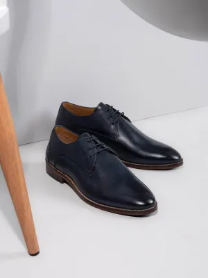 Alberto Torresi Genuine Leather Black Formal Derby Shoes