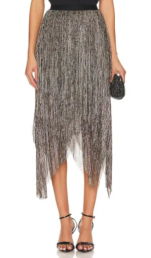 ALLSAINTS Veena Skirt in Metallic Gold