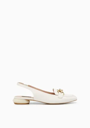 Anoma Patent Low Heel Mules - Off-White
