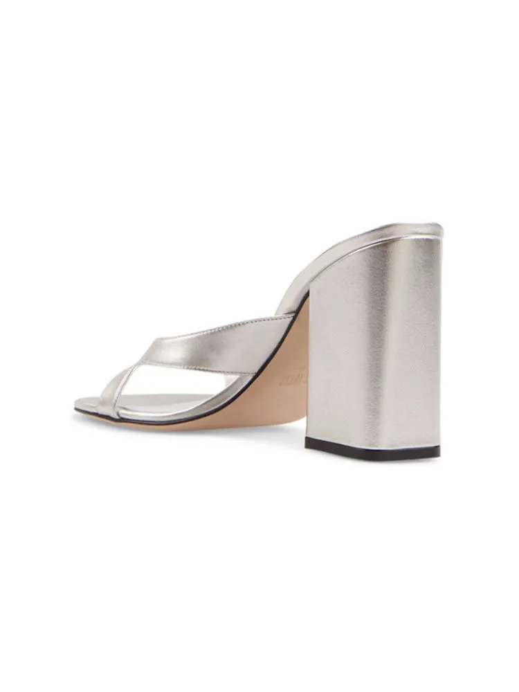 Ava Metallic Leather Sandals Paris Texas Silver