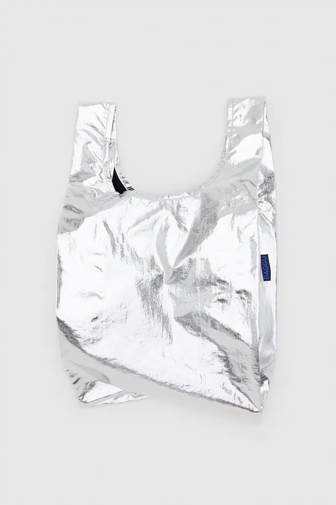 Baggu Baby Metallic Silver Reusable Bag