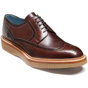 BARKER Bill Shoes - Mens Derby Brogues - Chocolate Hand Painted