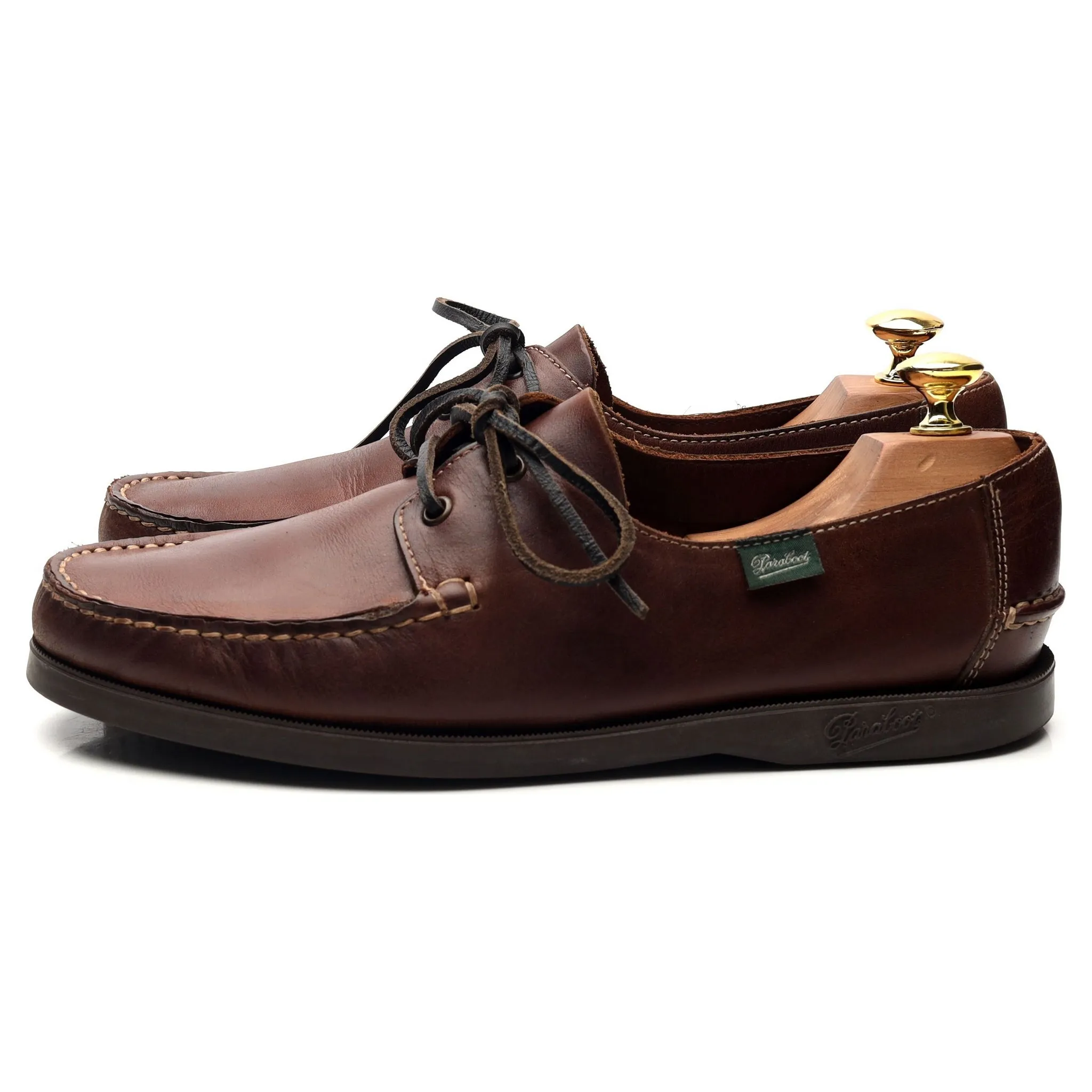 'Barth' Brown Leather Boat Shoes UK 7