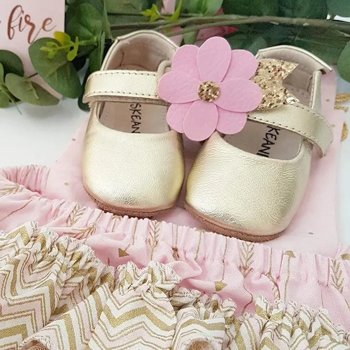 Bella Pre/First Walker Mary Jane Shoes Metallic Gold