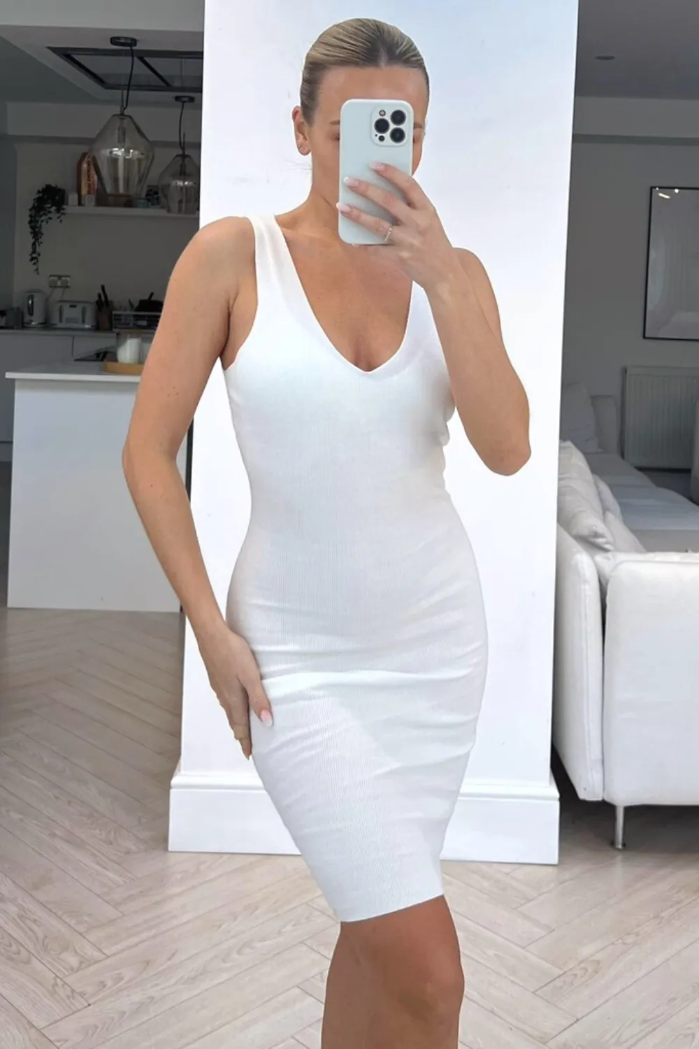 bella white cropped jumper dress coord