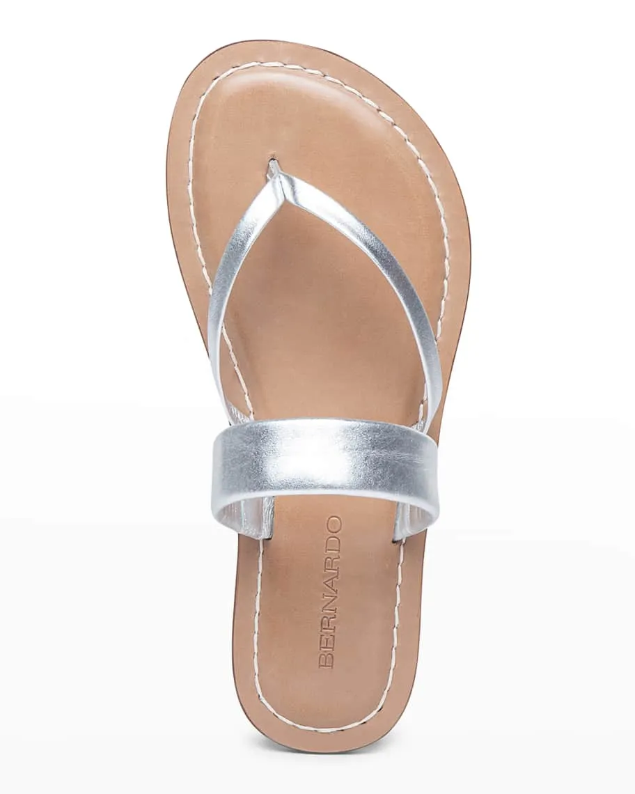 Bernardo Leia Metallic Strappy Flat Sandals