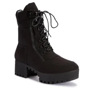 Black Chunky Lace Up Boot