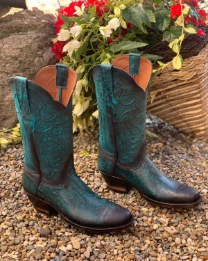 Black Jack Women’s Antique Turquoise Lambskin Leather Cowgirl Boots 549-V5