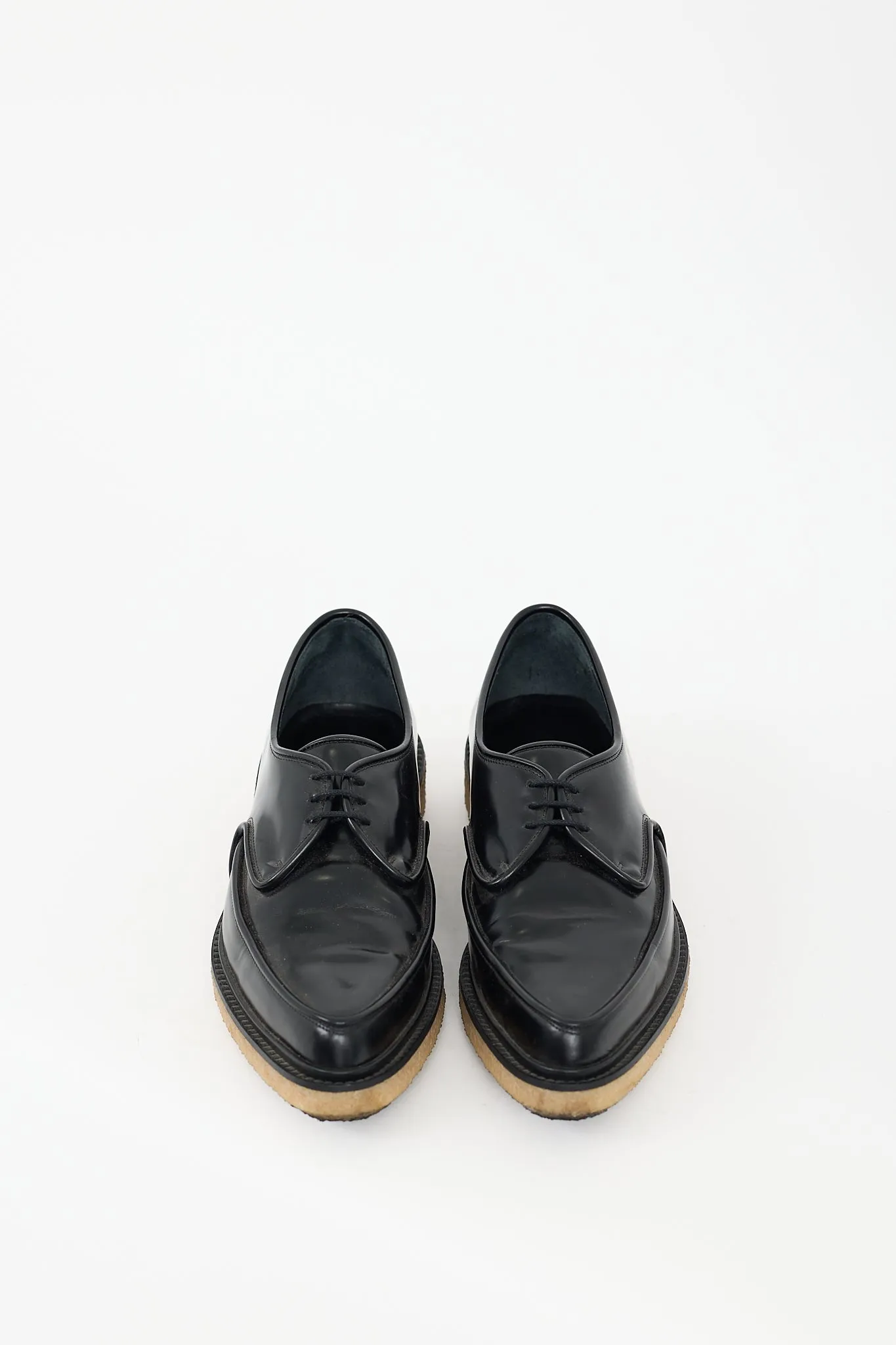 Black Patent Leather Pointed Toe Derby