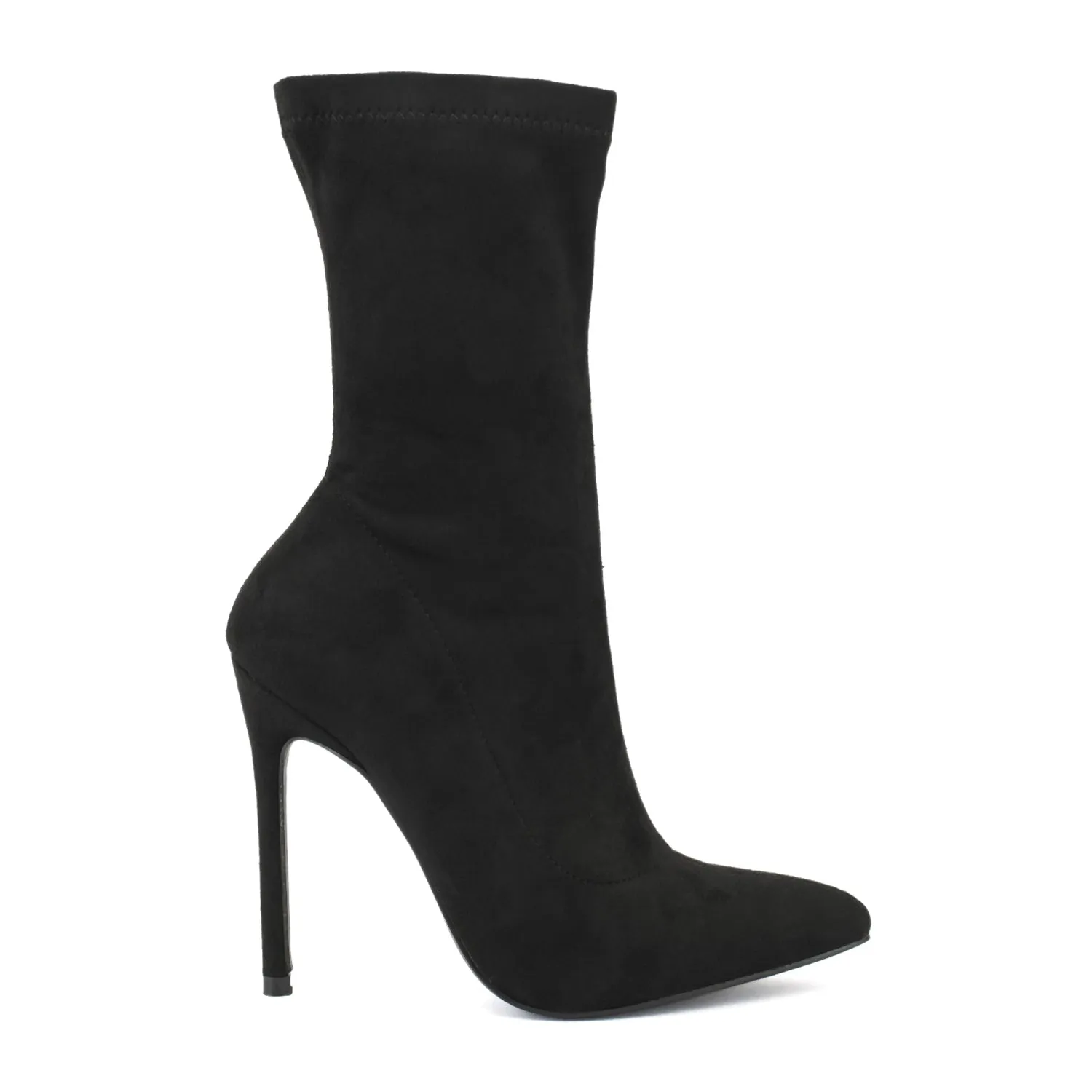 Black Suede Pointed Toe Ankle Boot