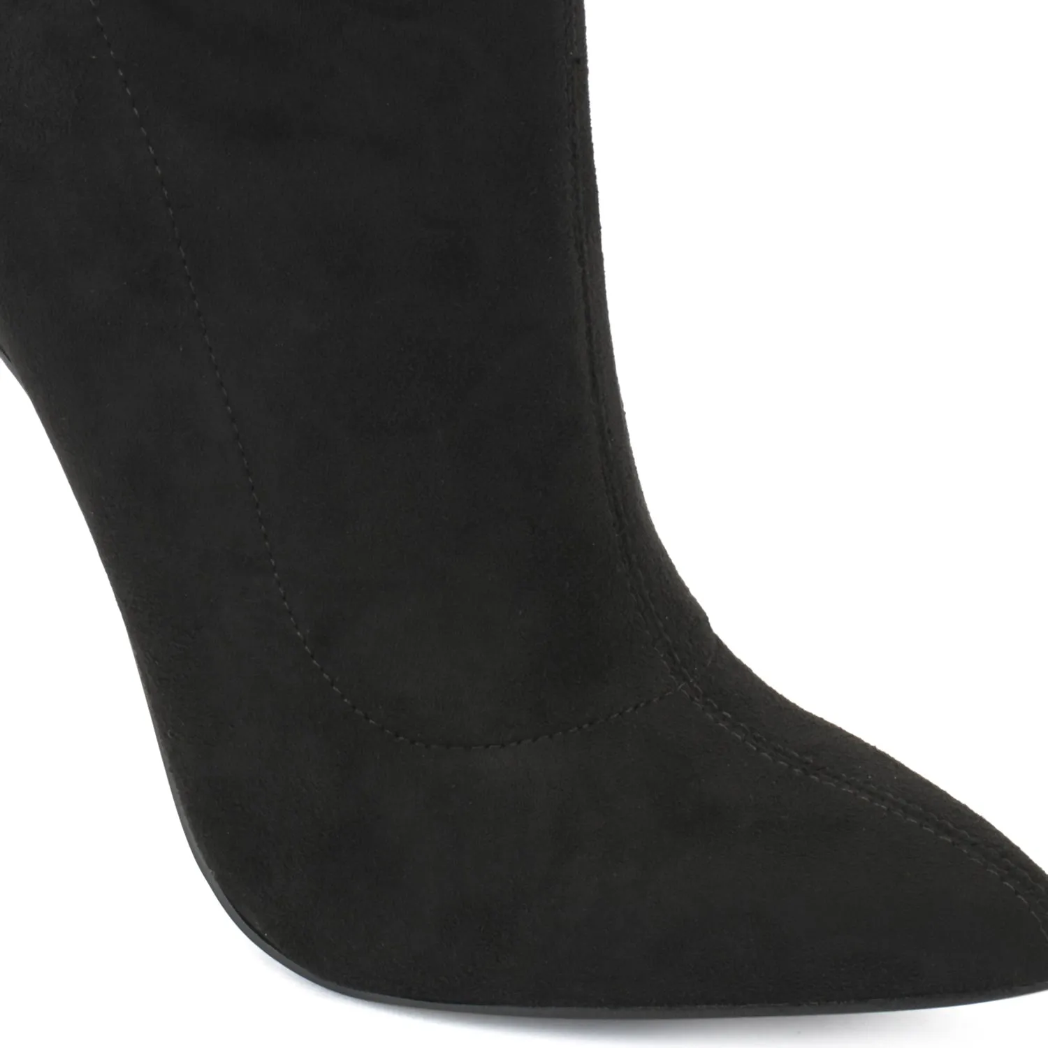 Black Suede Pointed Toe Ankle Boot