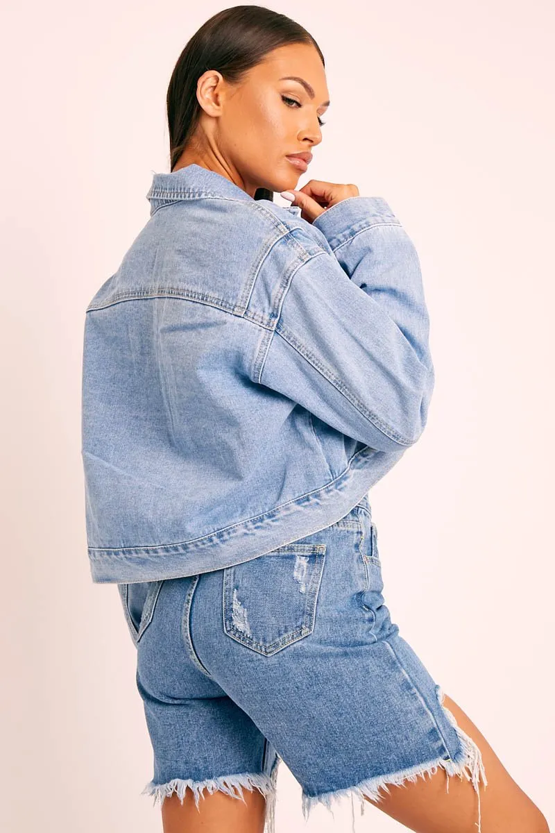 Blue Light Wash Denim Jacket - Giani