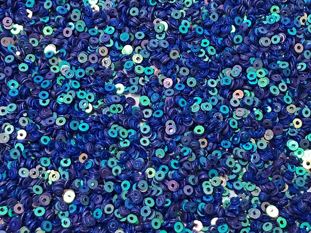 Blue Metallic Circular Plastic Sequins