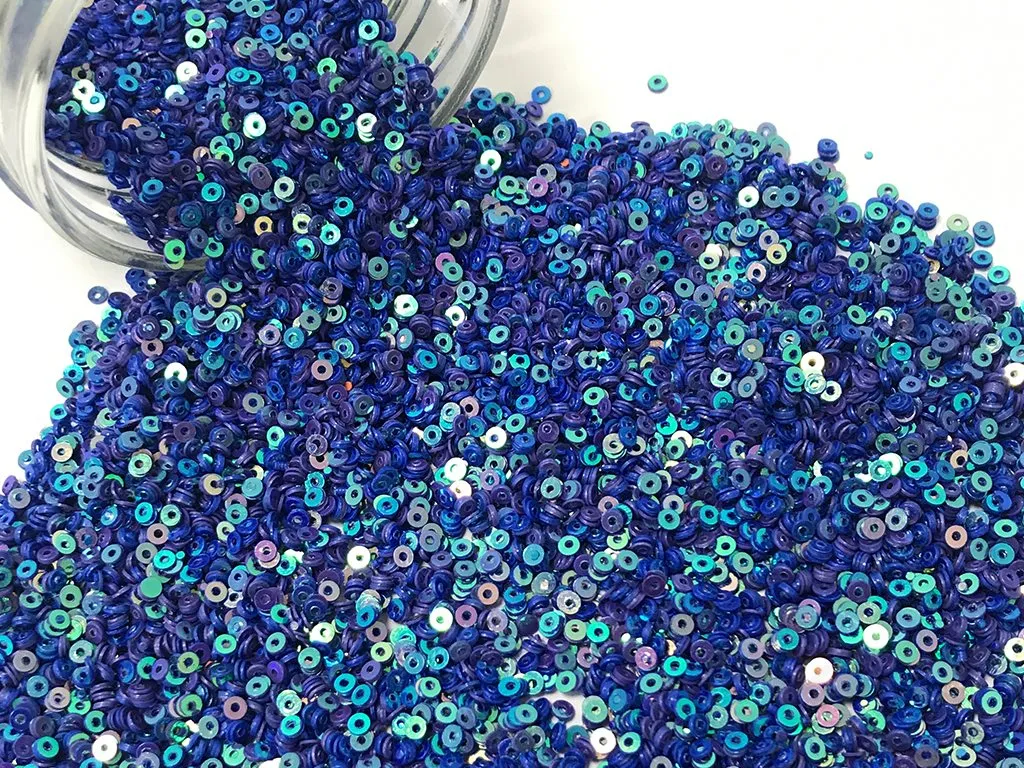 Blue Metallic Circular Plastic Sequins