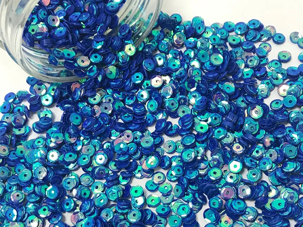 Blue Metallic Round Circular Plastic Sequins(Wholesale)