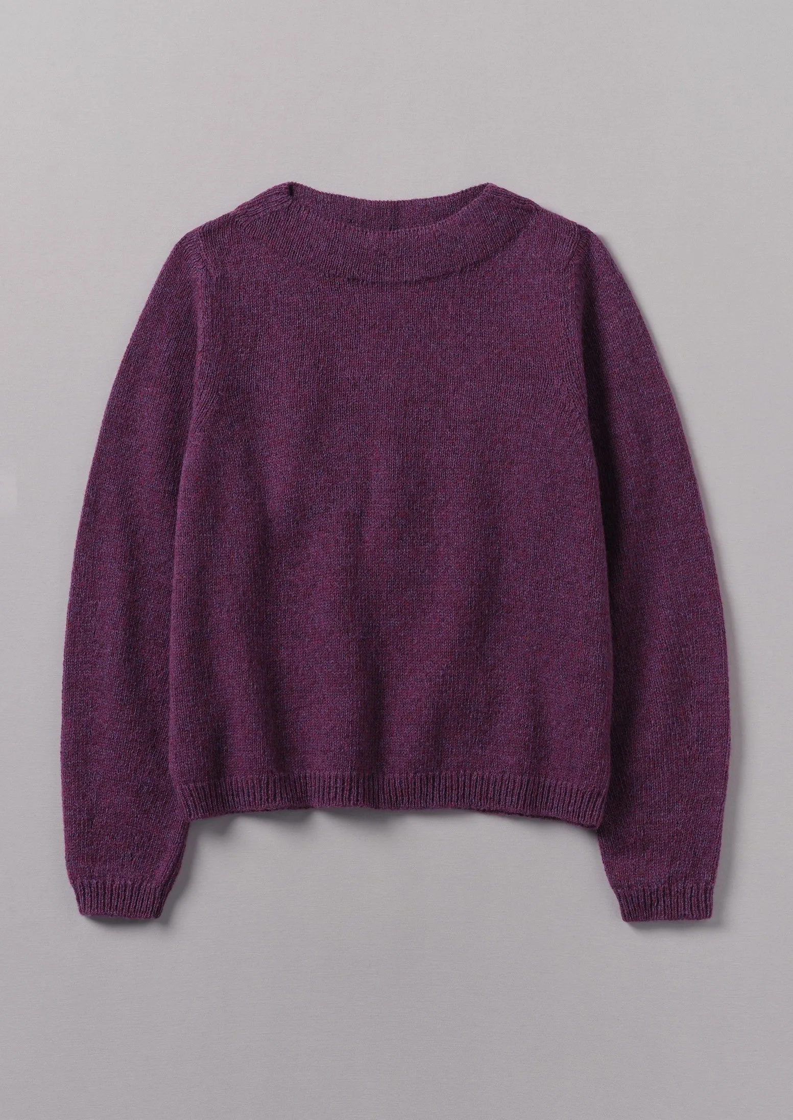 Boat Neck Wool Sweater | Amethyst