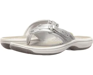 Breeze Sea Clarks Sandals, Metallic Silver