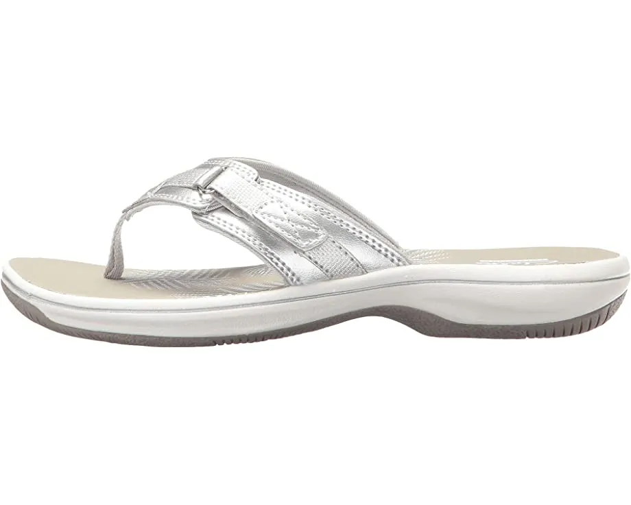 Breeze Sea Clarks Sandals, Metallic Silver