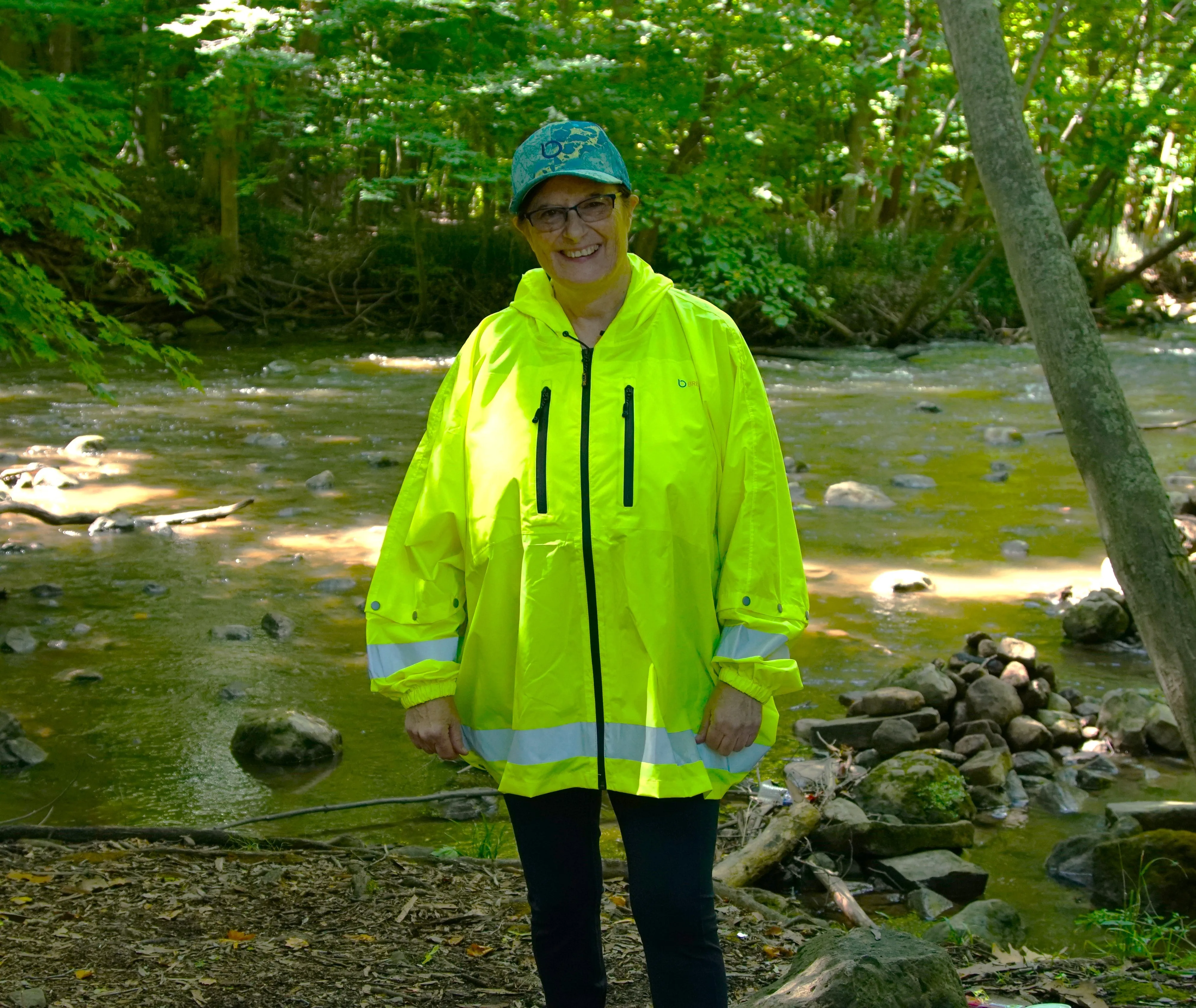 Brella 2020 Lime Green Unisex Hybrid Rain jacket w/ Reflective Strips