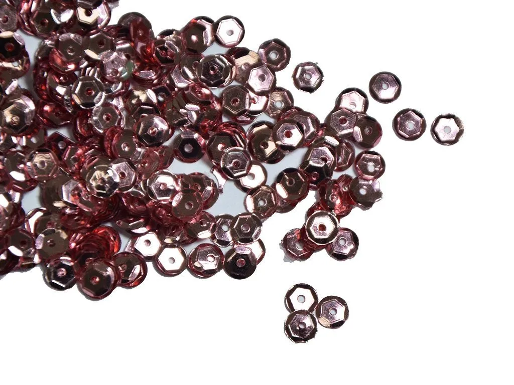 Bright Pink Metallic Round Circular Plastic Sequins(Wholesale)