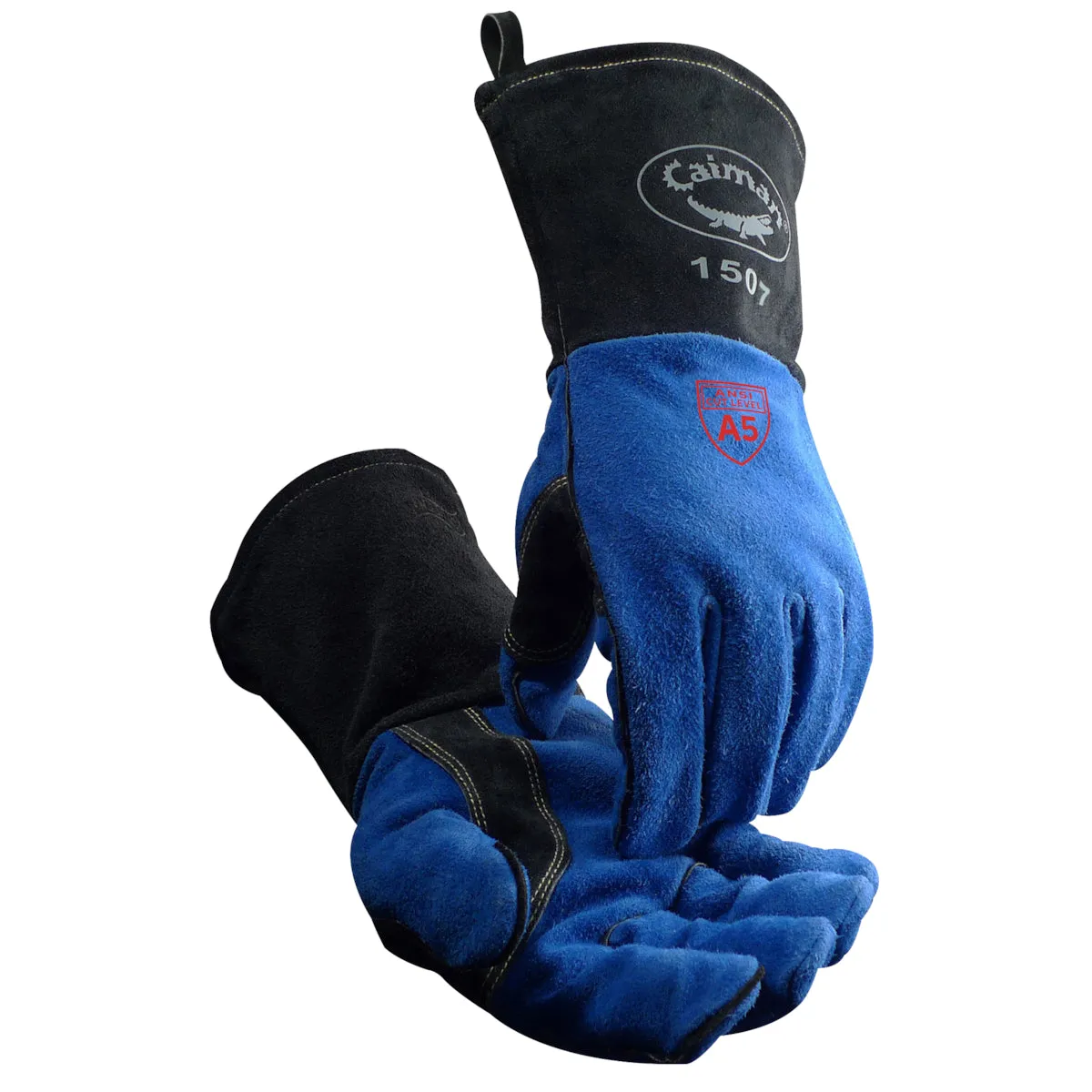 Caiman 1507 Premium Split Cowhide MIG/Stick Welder's Glove with Fleece Lining and Para-Aramid Cut Liner Safety Glove (1 Pair)