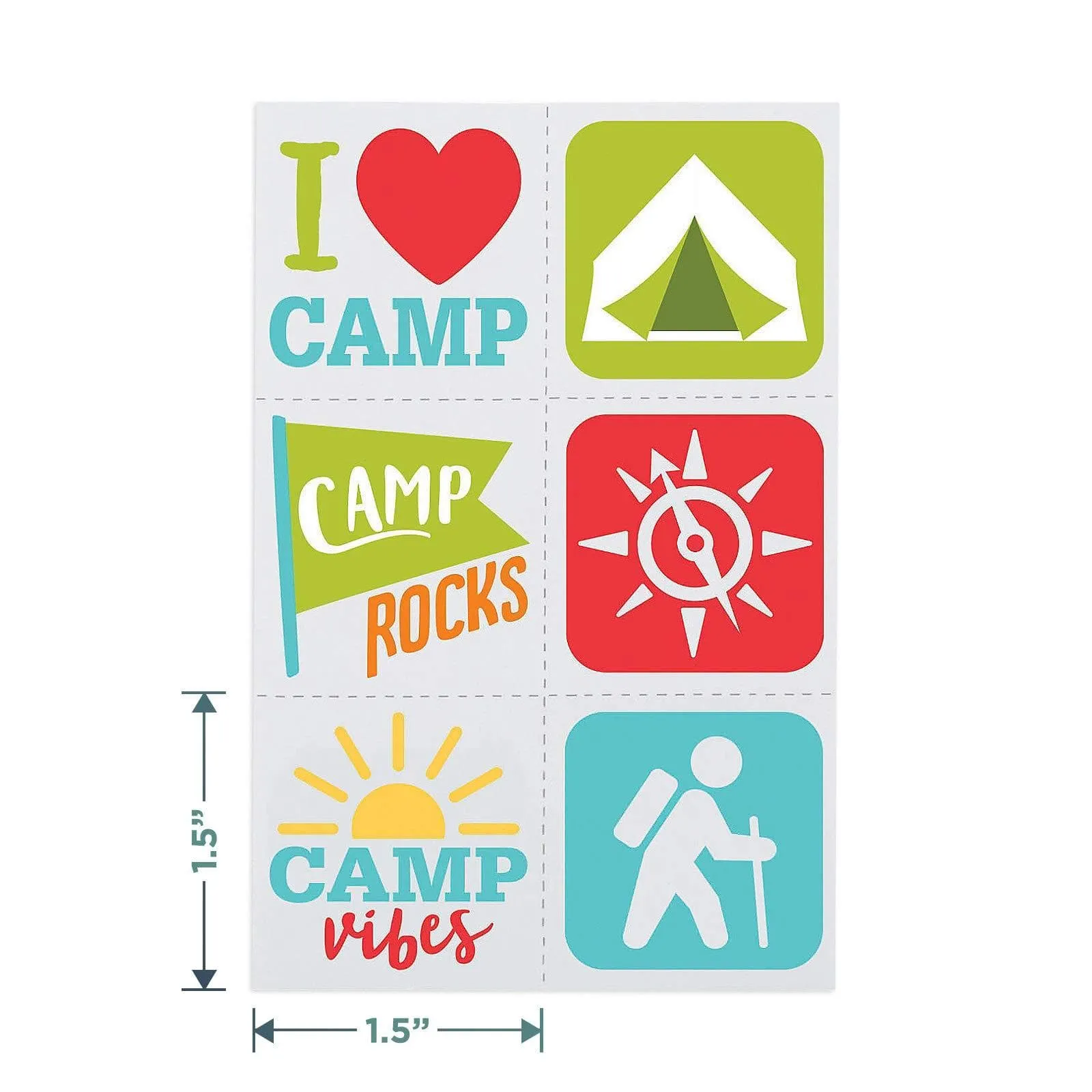 Camp Out Party Favors - Camping Theme Goody Bags, Slap Bracelets, Stickers, and Tattoos for 12 Guests