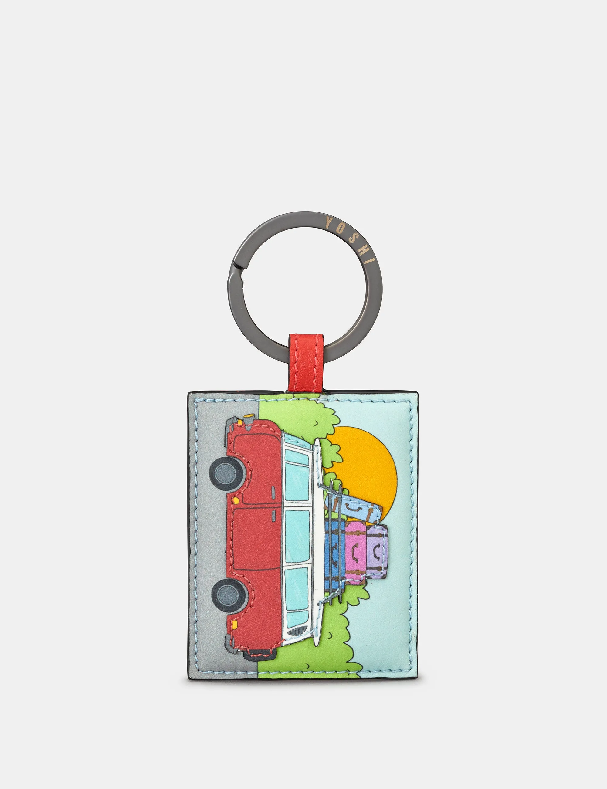 Camper Van Leather Keyring