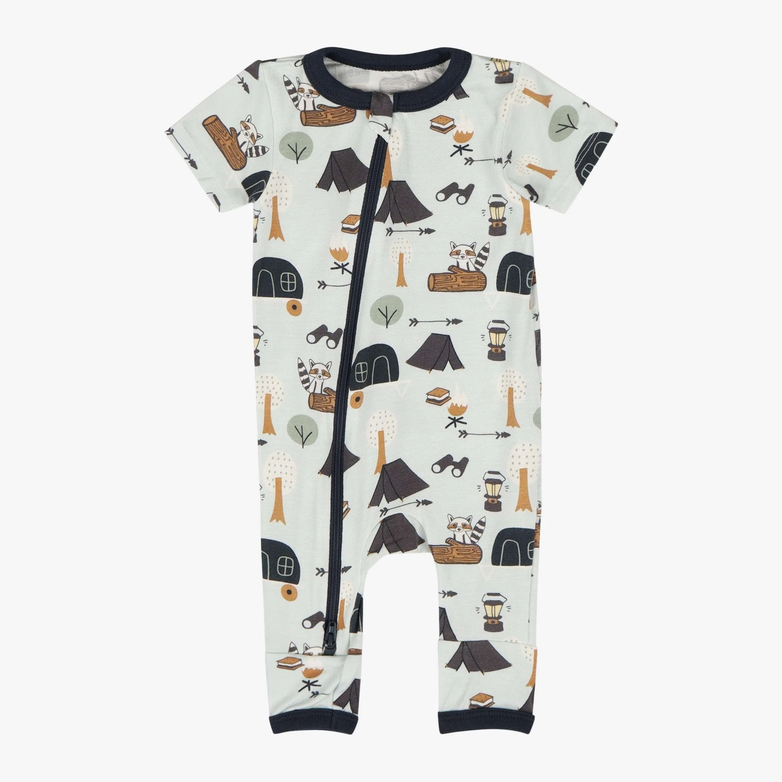 Camping Raccoons Romper