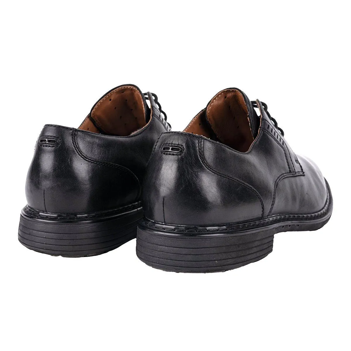 Clarks Un.Walk Formal Lace Ups Leather Black Colour For Men