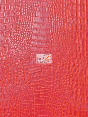 Crocodile Marine Vinyl Fabric - Auto/Boat - Upholstery Fabric / Fire Red / By The Roll - 30 Yards