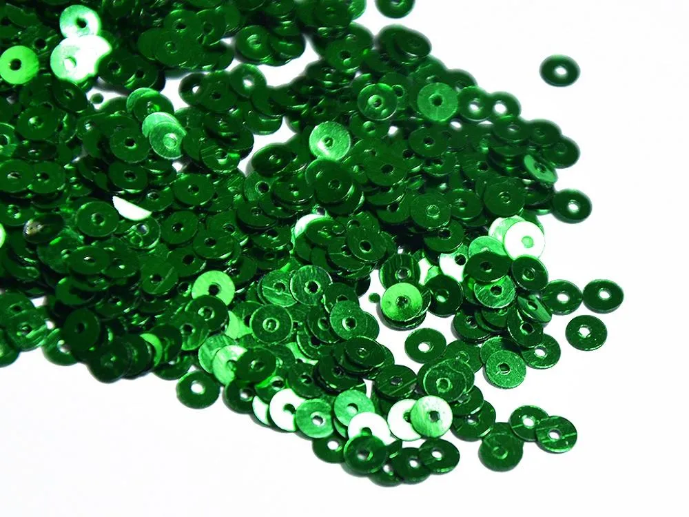 Dark Green Metallic Circular Plastic Sequins(Wholesale)