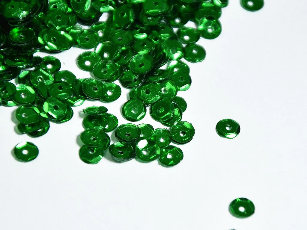 Dark Green Metallic Circular Round Plastic Sequins(Wholesale)