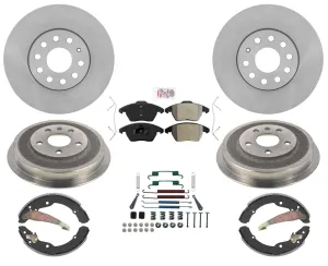 Disc Brake 288MM Rotors Drums & Brake Shoes 11-12 for VW Jetta 2.5L Drum Brakes