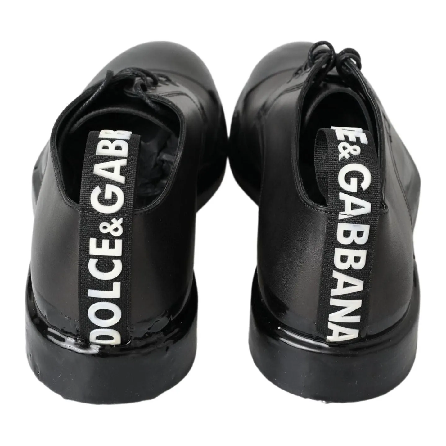 Dolce & Gabbana Elegant Derby Lace-Up Leather Shoes in Black