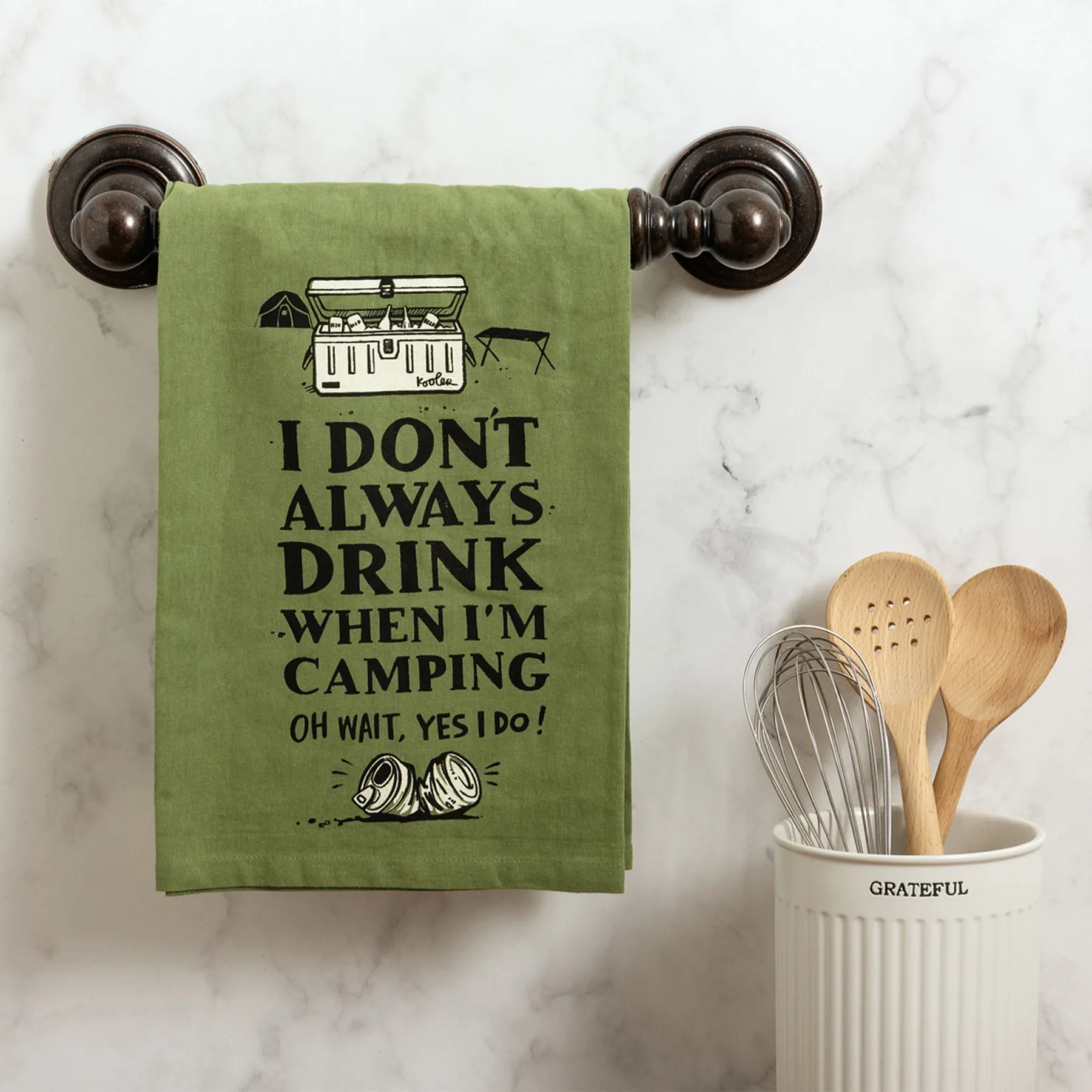 Drink When Camping Yes I Do Kitchen Towel