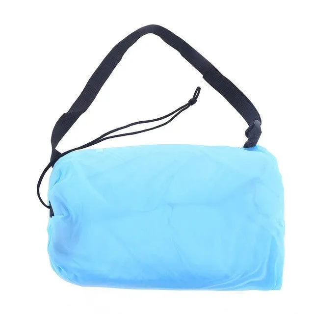 Drop shipping Fast Inflatable Lazy bag Sleeping Air Bag Camping Portable Air Sofa Beach Bed Air Hammock Nylon Banana Sofa