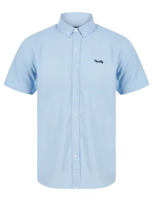 Elbury Short Sleeve Cotton Twill Shirt in Soft Blue  - Tokyo Laundry