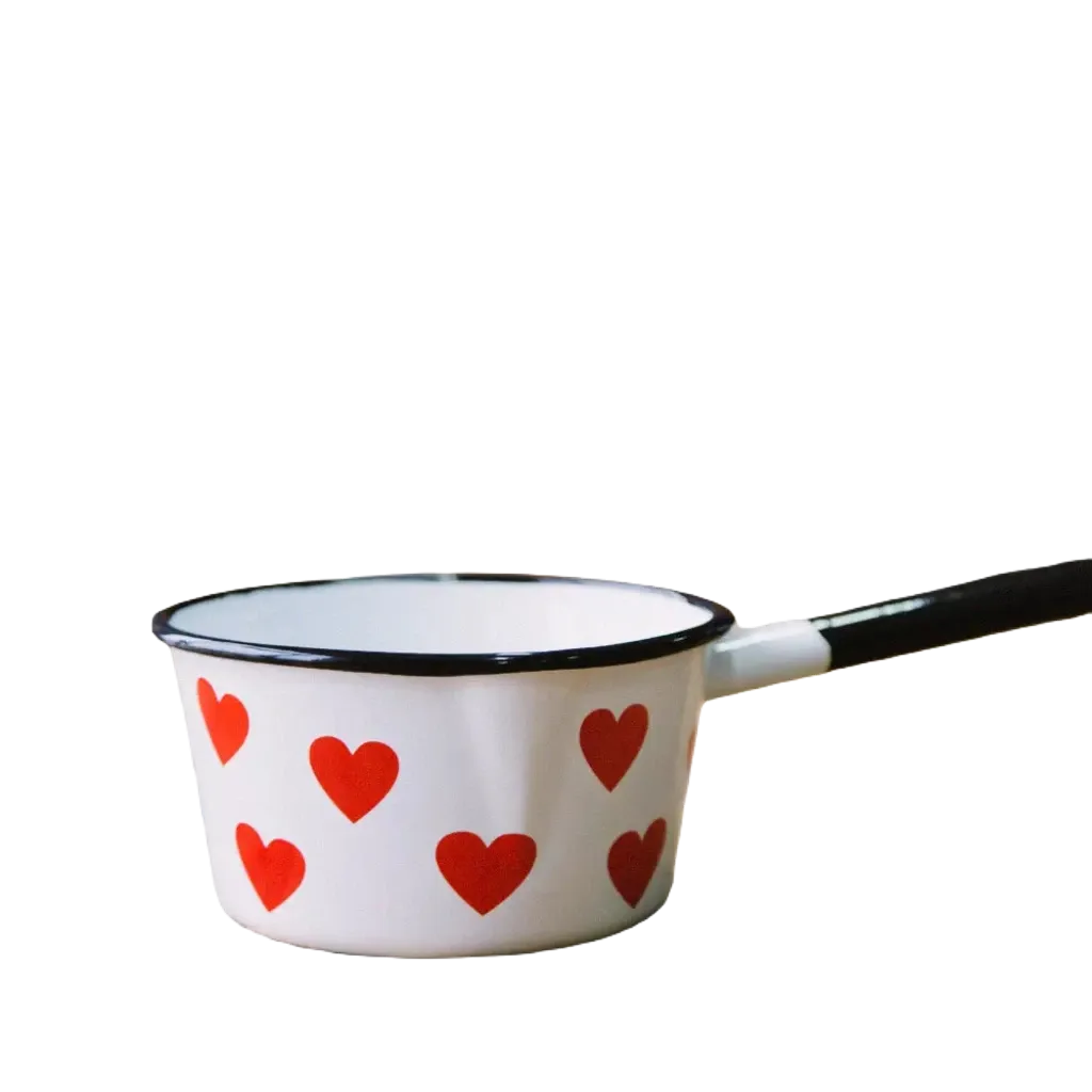 Emalco Enamelware 30.4oz Enamel Heart Saucepan